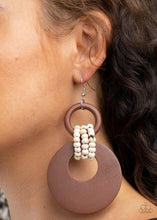 Load image into Gallery viewer, Paparazzi Earrings Beach Day Drama - Brown
