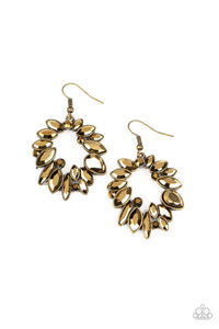 Paparazzi Earrings Try as I DYNAMITE - Brass