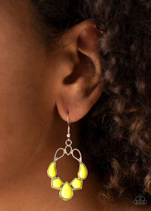 Paparazzi Earrings   Its Rude to STEER - Yellow