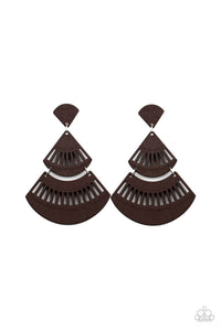 Paparazzi Earrings Oriental Oasis - Brown