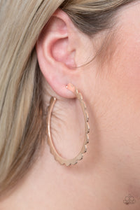 Paparazzi Earrings   Radiant Ridges - Rose Gold