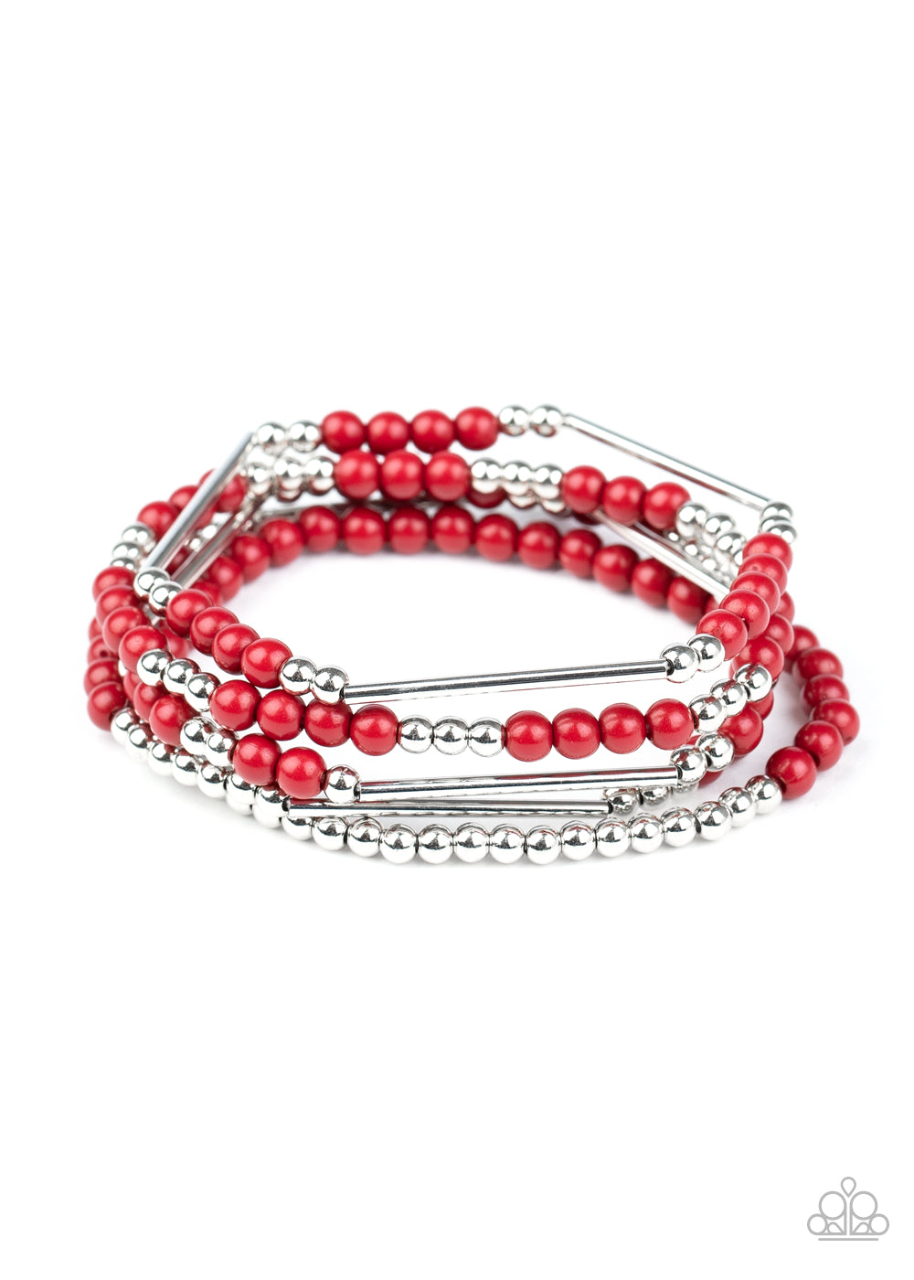 Paparazzi Bracelets   BEAD Between The Lines - Red