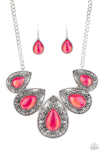 Paparazzi Necklaces Opal Auras - Pink