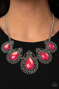 Paparazzi Necklaces Opal Auras - Pink