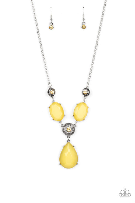 Paparazzi yellow moonstone on sale necklace