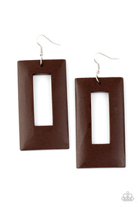 Paparazzi Earrings Totally Framed - Brown