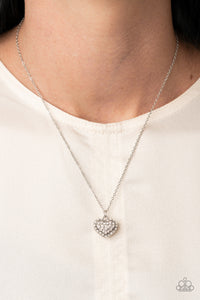 Paparazzi Necklaces Heart-Warming Glow - White