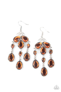 Paparazzi Earrings Clear The HEIR - Brown