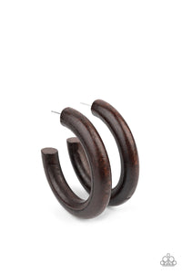 Paparazzi Earrings Woodsy Wonder - Brown