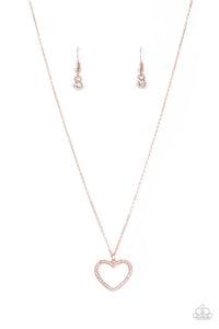 Paparazzi Necklace GLOW by Heart - Rose Gold
