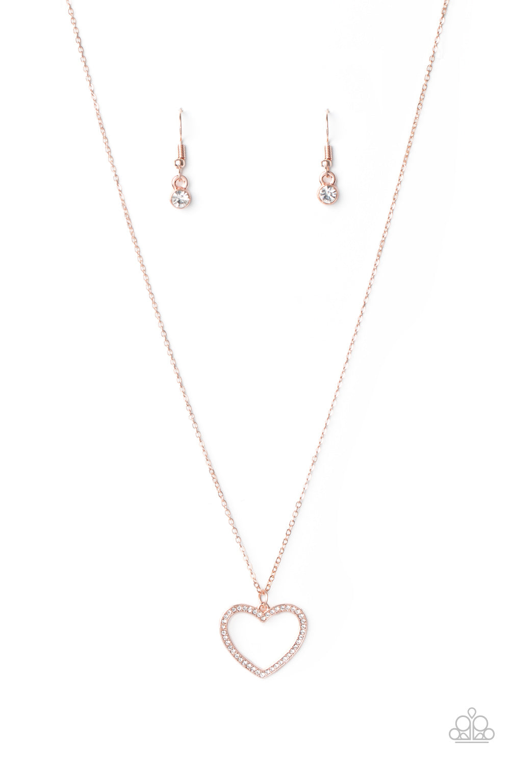 Paparazzi Necklace GLOW by Heart - Rose Gold