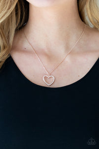 Paparazzi Necklace GLOW by Heart - Rose Gold