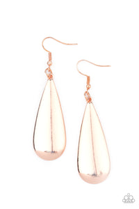 Paparazzi Earrings The Drop Off - Rose Gold
