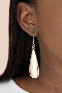 Paparazzi Earrings The Drop Off - Rose Gold