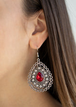 Load image into Gallery viewer, Paparazzi Earrings Eat, Drink, and BEAM Merry - Red
