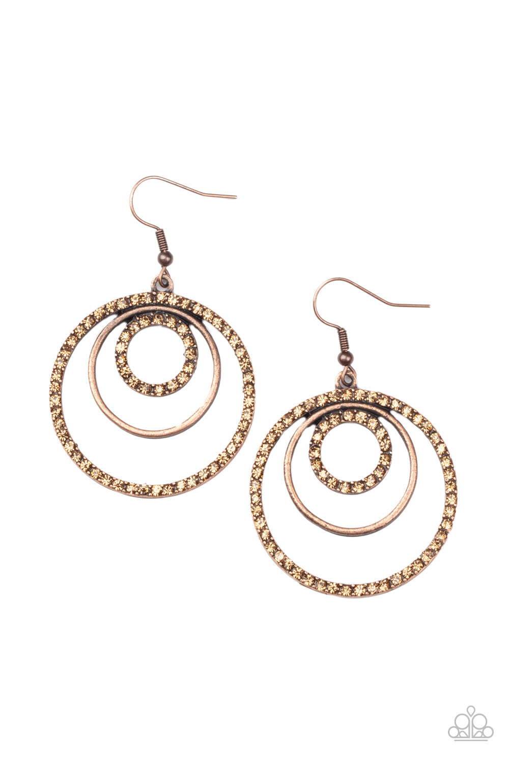 Paparazzi Earrings Bodaciously Bubbly - Copper