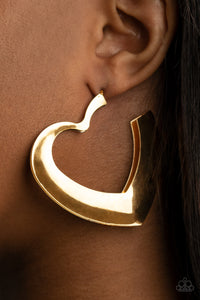 Heart-Racing Radiance - Gold earrings