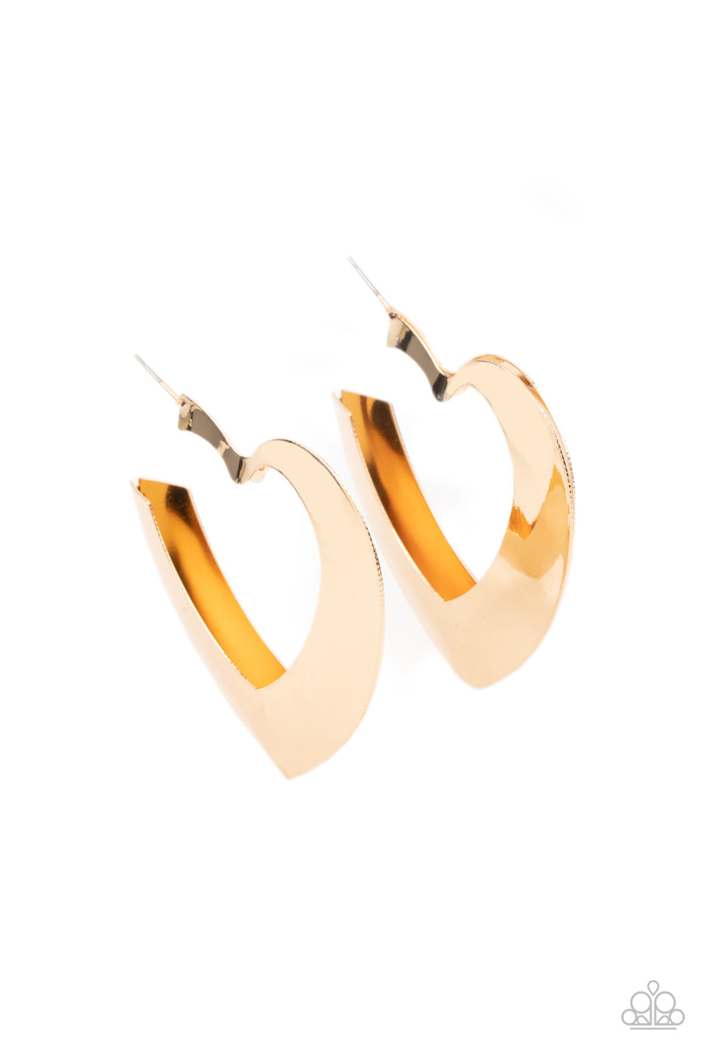 Heart-Racing Radiance - Gold earrings