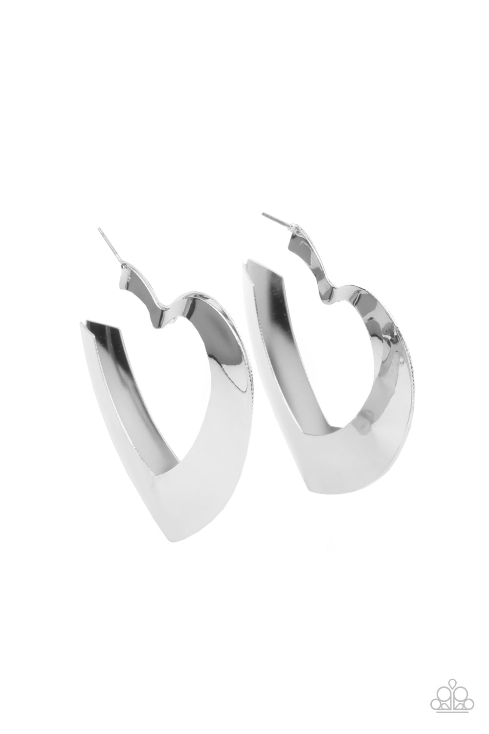 Paparazzi Earrings Heart-Racing Radiance - Silver