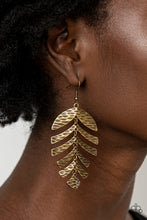 Load image into Gallery viewer, Paparazzi Earrings Palm Lagoon - Brass
