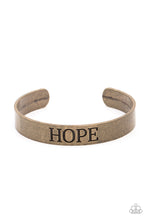 Load image into Gallery viewer, Hope Makes The World Go Round - Brass bracelet
