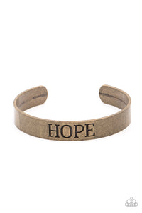 Hope Makes The World Go Round - Brass bracelet