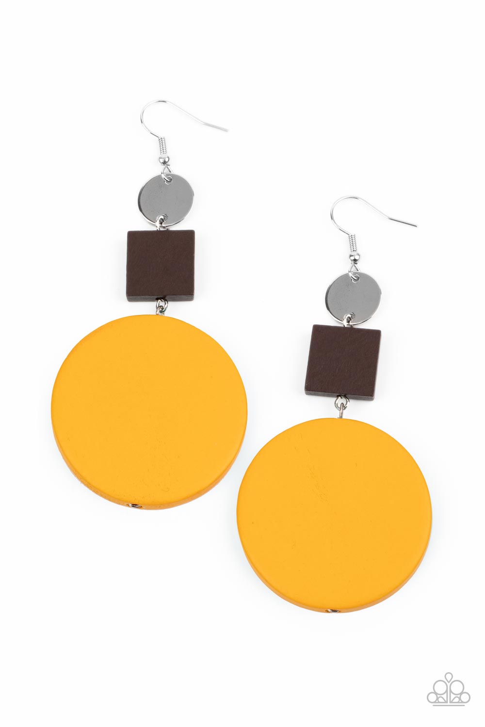 Paparazzi Earrings Modern Materials - Yellow