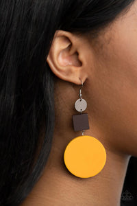 Paparazzi Earrings Modern Materials - Yellow