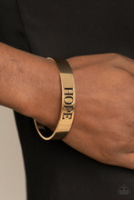 Load image into Gallery viewer, Hope Makes The World Go Round - Gold bracelets
