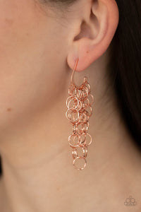 Paparazzi Earrings Long Live The Rebels - Copper