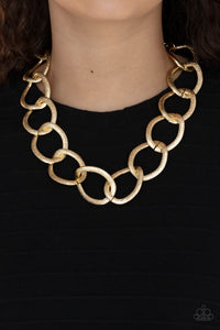 Paparazzi Necklaces Industrial Intimidation - Gold