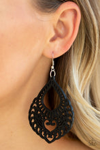 Load image into Gallery viewer, Paparazzi Earrings If You WOOD Be So Kind - Black
