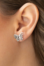 Load image into Gallery viewer, Paparazzi Earrings Flutter Fantasy - Silver
