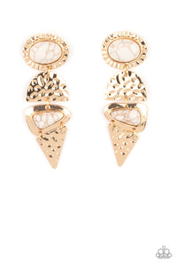 Earthy Extravagance - Gold post earrings
