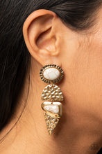 Load image into Gallery viewer, Earthy Extravagance - Gold post earrings
