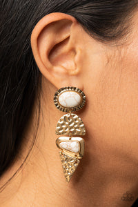 Earthy Extravagance - Gold post earrings