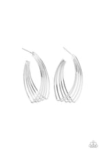 Load image into Gallery viewer, Paparazzi Industrial Illusion - Silver Hoop earrings
