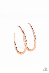 Paparazzi Earrings Twisted Edge - Rose Gold