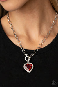 Paparazzi Necklaces Check Your Heart Rate - Red
