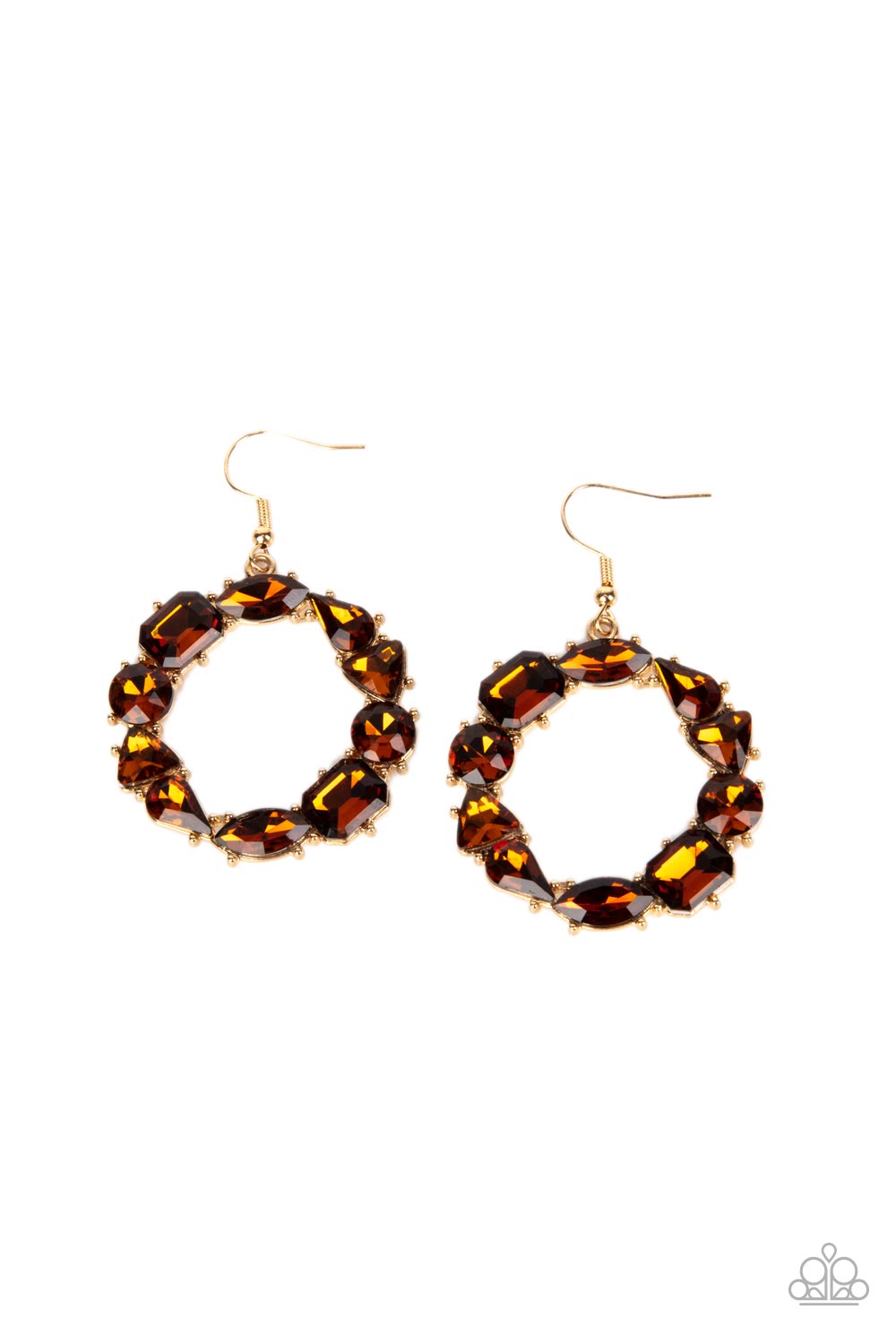 GLOWING in Circles - Brown earrings