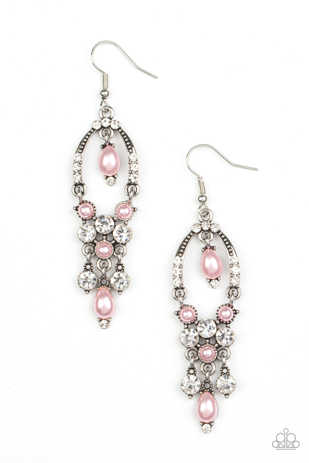 Pink Paparazzi Earrings Frosted Gems