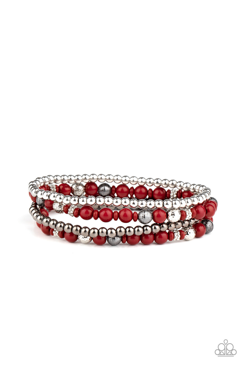 Paparazzi Bracelets Stacked Style Maker - Red