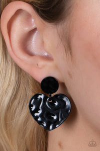 Just a Little Crush - Black earring