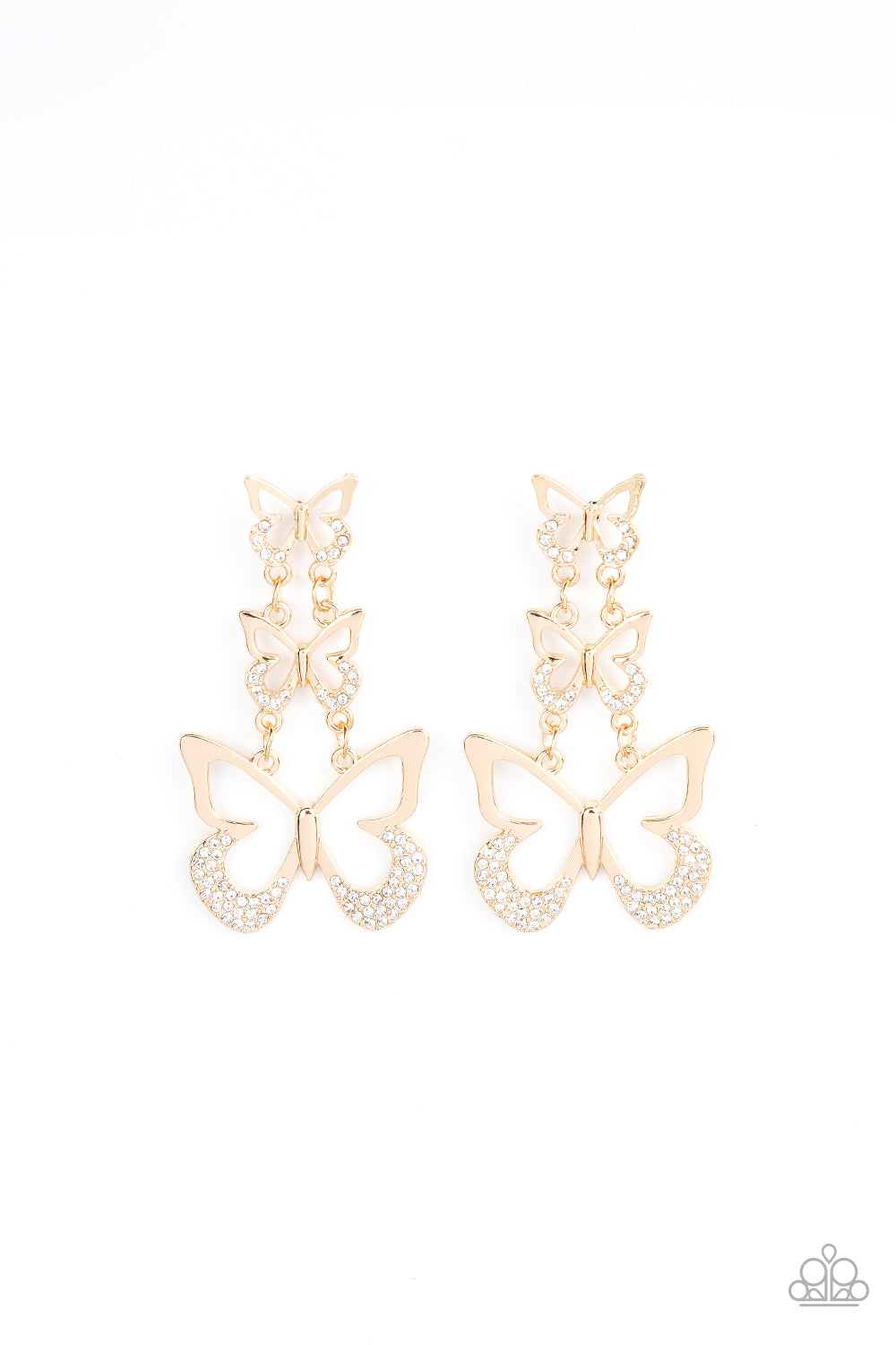 Flamboyant Flutter - Gold earrings