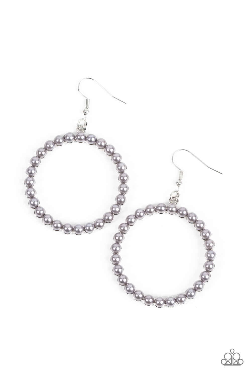 Silver Paparazzi Earrings Frosted Gems