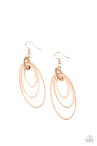 Paparazzi Earrings Shimmer Surge - Rose Gold