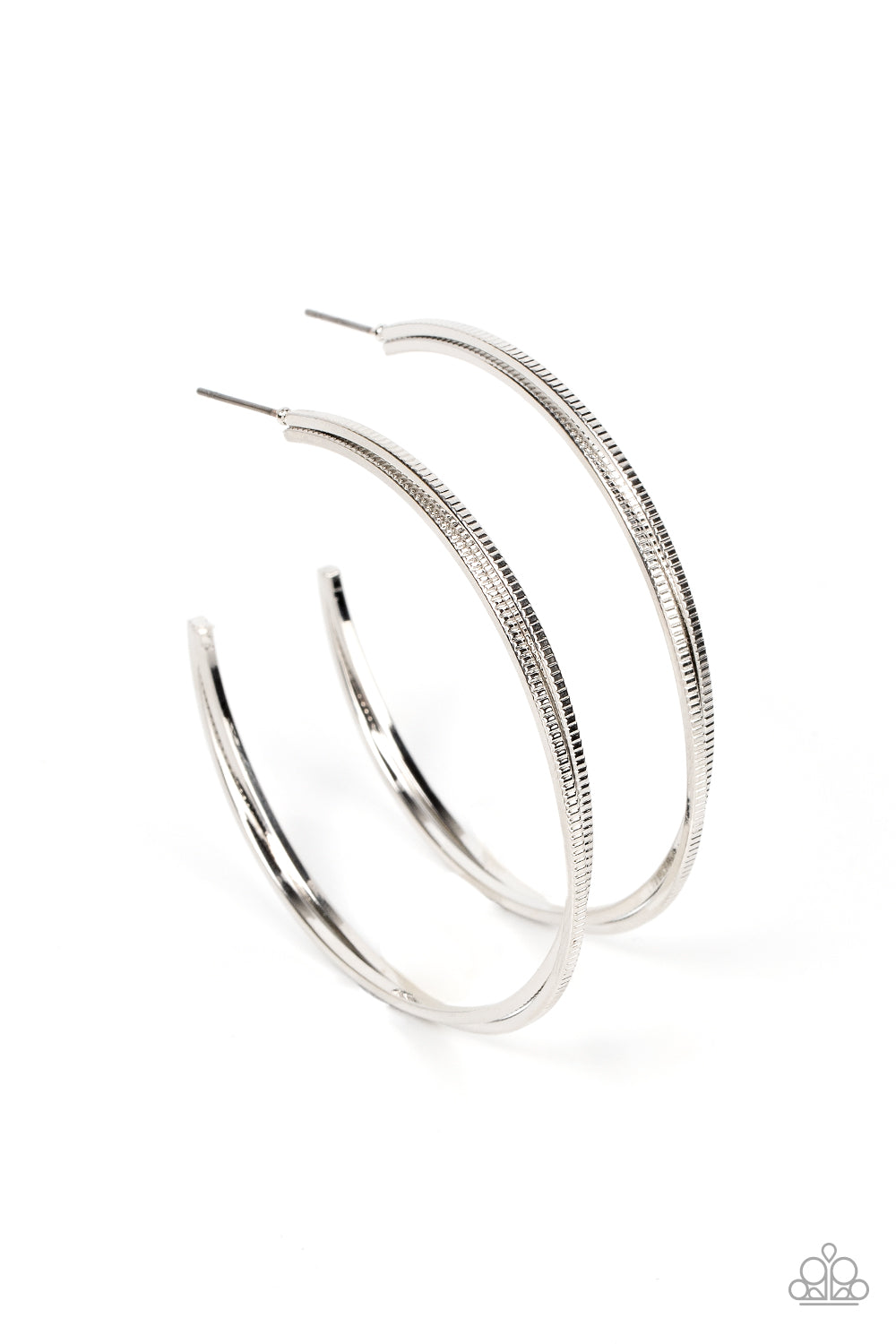 Monochromatic Curves - Silver earrings