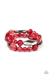 Paparazzi Bracelets Rockin Rock Candy - Red