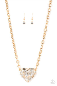 Heartbreakingly Blingy - Gold necklace