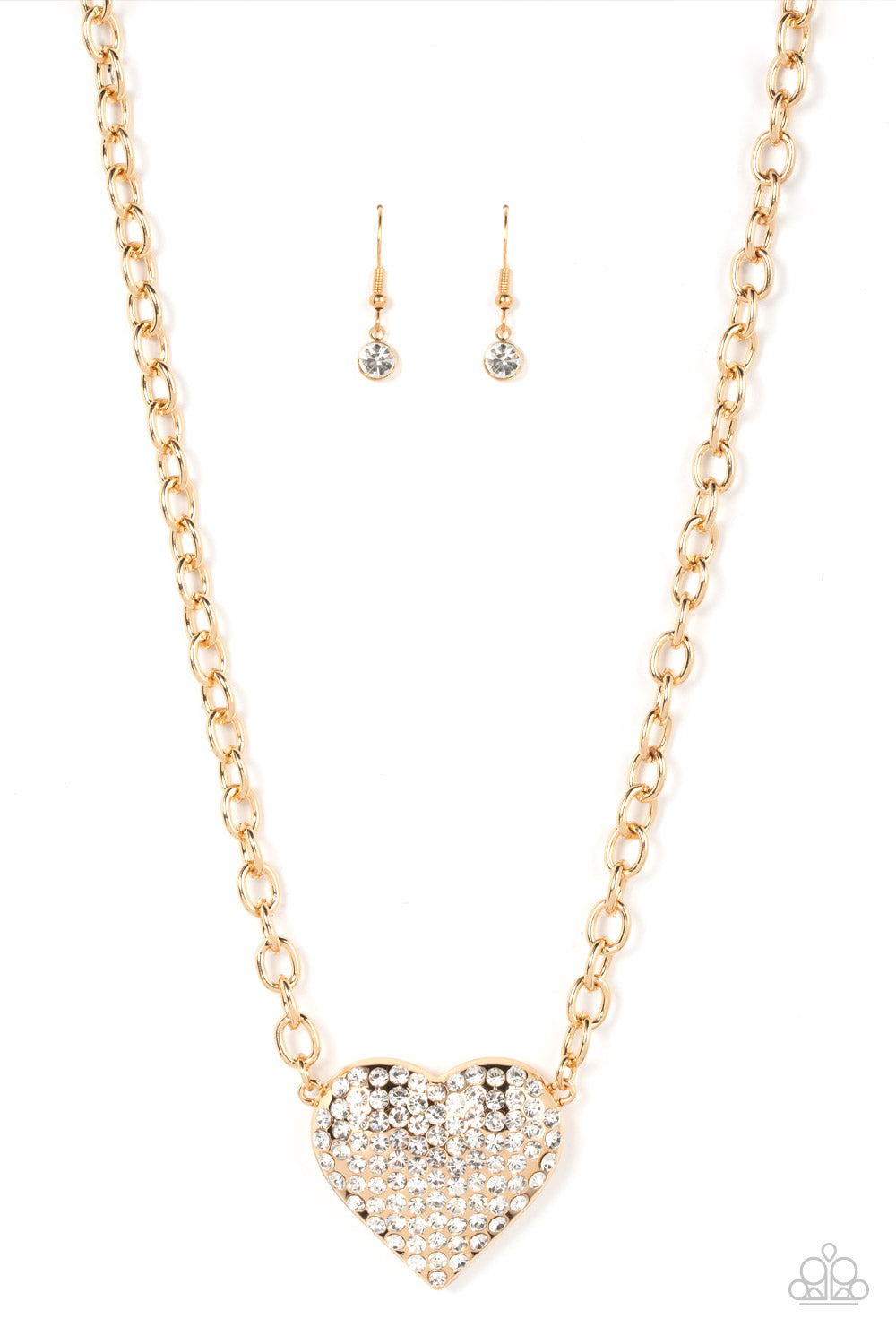 Heartbreakingly Blingy - Gold necklace